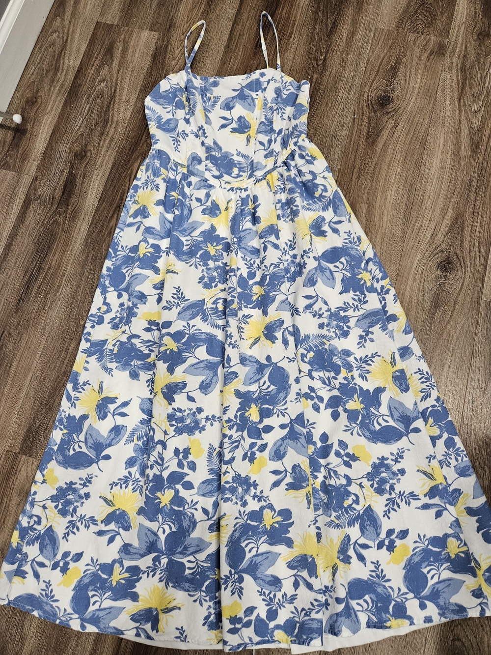 Japna Blue and Yellow Floral Midi Sundress